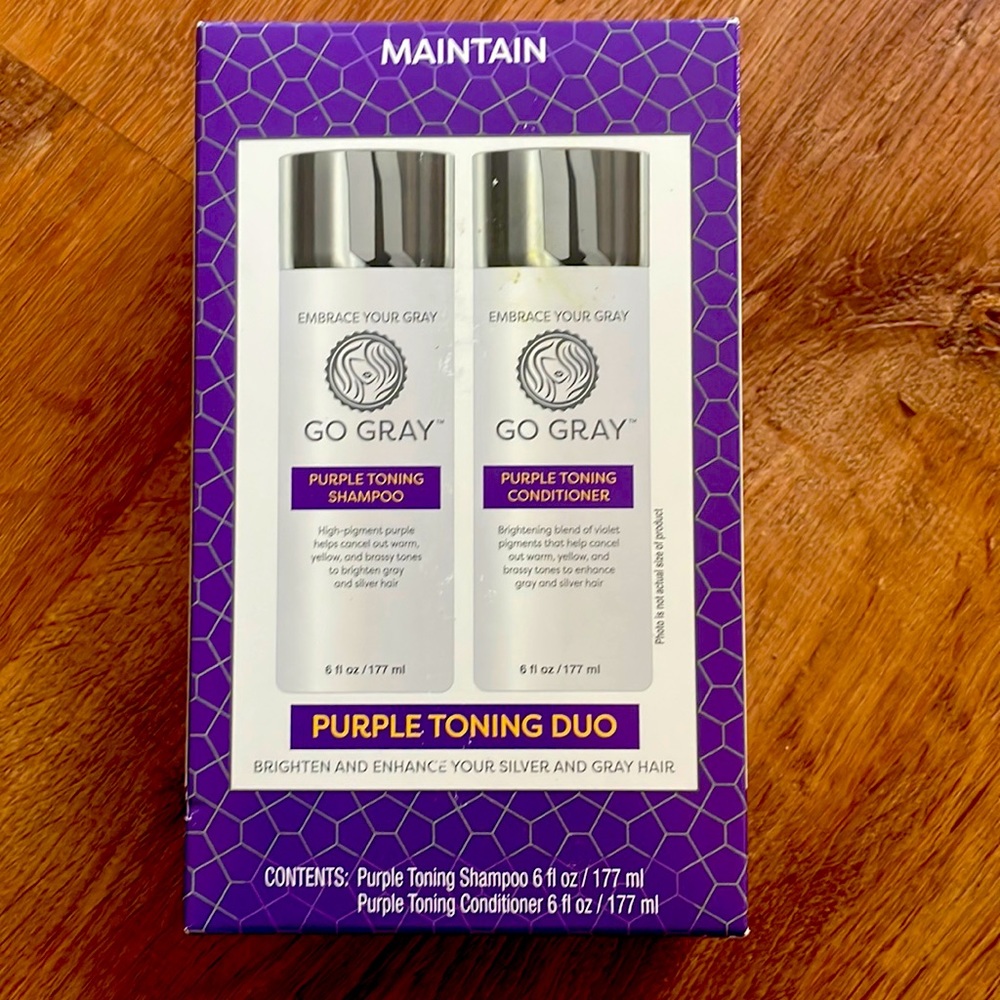 Go Gray Purple Toning Duo - Shampoo and Conditioner, 6 oz Each - New and Sealed